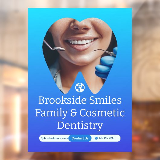 歯科カスタマイズ医クリニック患者歯スマイル巨大 ウィンドウサイン (シート2)