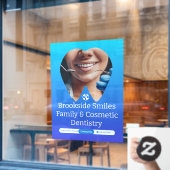 歯科カスタマイズ医クリニック患者歯スマイル巨大 ウィンドウサイン (カフェ窓)