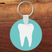 歯科キーチェーン(白い歯のロゴ付き) キーホルダー (正面)