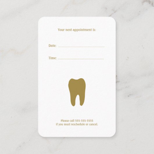 歯科クラシック医 |デンタルゴールデンアポイントメントカード 名刺 (裏面)