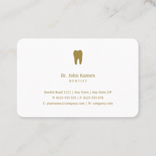 歯科クラシック医 |デンタルゴールデンアポイントメントカード 名刺 (正面)