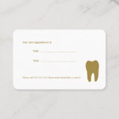 歯科クラシック医 |デンタルゴールデンアポイントメントカード 名刺 (裏面)