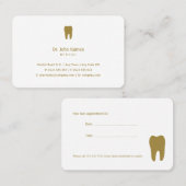 歯科クラシック医 |デンタルゴールデンアポイントメントカード 名刺 (正面/裏面)