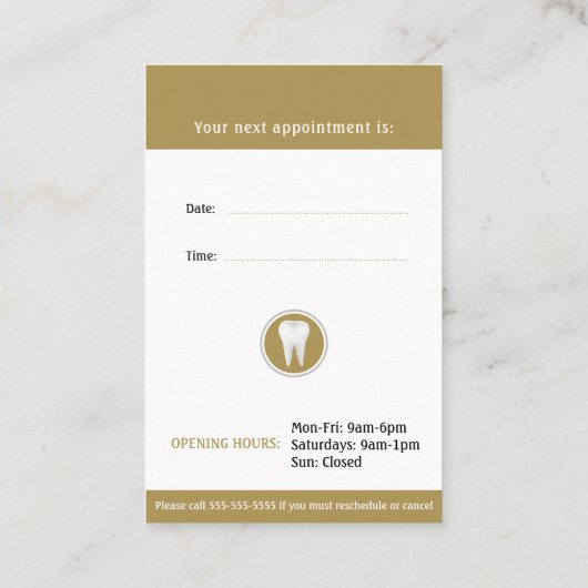 歯科クラシック医 |デンタルゴールデン 名刺 (裏面)