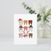 歯科クリスマスおもしろい歯科の休日 インビテーションポストカード (スタンド正面)