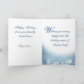 歯科クリスマスの挨拶状の淡青色 シーズンカード (内部)