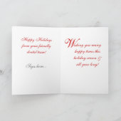 歯科クリスマスカードの赤いレトロの波1 シーズンカード (内部)