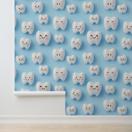 歯科クリニックの壁デコールホワイト笑顔顔歯 壁紙