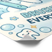 歯科クリニックの壁画 かわいい歯のキャラクター 子供部屋の装飾 ポスター (角)