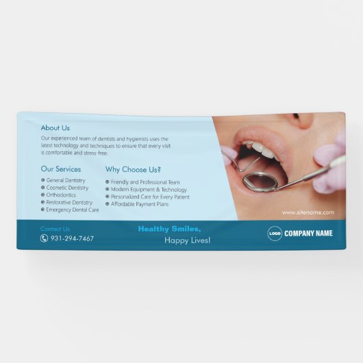 歯科クリニックカスタムバナー 横断幕 (横)