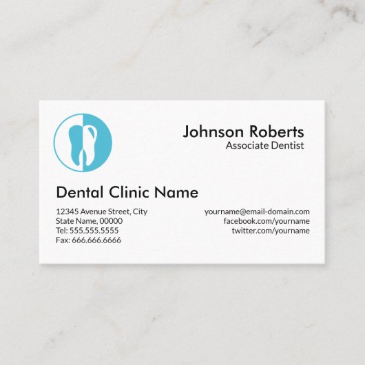 歯科クリニックプロフェッショナル歯医者プレーン 名刺 (正面)