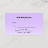 歯科クリニックモダンの歯のロゴ紫の歯医者アプリ 予約カード (裏面)