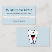 歯科クリニック歯アポイントメントリマインダーカードブルー 予約カード (正面/裏面)