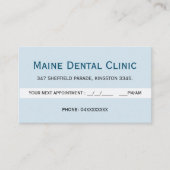 歯科クリニック歯アポイントメントリマインダーカードブルー 予約カード (正面)