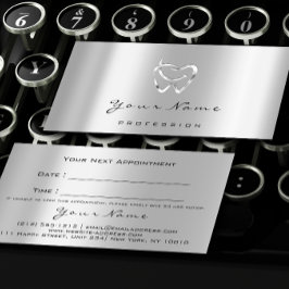 歯科クリニック歯科医シルバーロゴグレーアポイントメント 予約カード