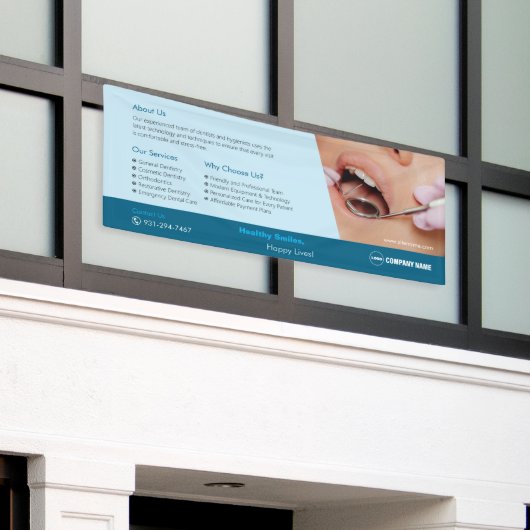 歯科クリニック カスタム バナー 横断幕 (ビルの外側)