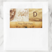 歯科クリニック,歯科モノグラム,アンティークパーチメント 長方形シール (バッグ)