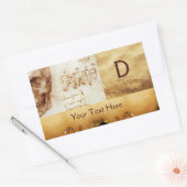 歯科クリニック,歯科モノグラム,アンティークパーチメント 長方形シール (封筒)