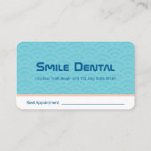 歯科クリニック | 歯科医サービスアポイントメントカード 名刺 (裏面)