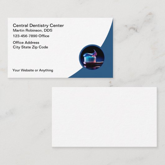 歯科クールモダン医Office名刺 名刺 (正面/裏面)