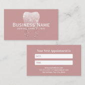 歯科グリッター歯ピエレガントンク歯科診療所 予約カード (正面/裏面)