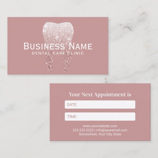 歯科グリッター歯ピエレガントンク歯科診療所 予約カード (正面/裏面)