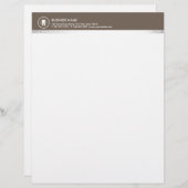 歯科シンプルな歯アイコンブラウンのボーダープロフェッショナル レターヘッド (正面/裏面)