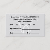 歯科シンプル医アポイントメントカード 予約カード (正面)