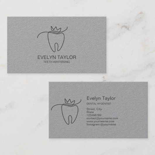 歯科シンプル医モダン歯美白剤 名刺 (正面/裏面)