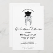 歯科シンプル医モダン者卒業会 招待状 (正面/裏面)