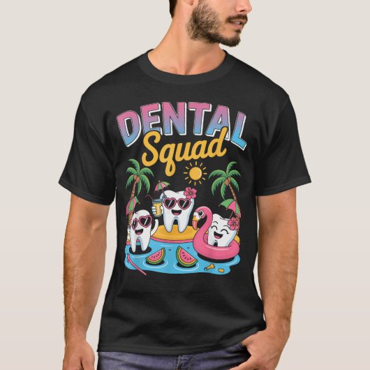 歯科チーム 面白い 歯医者 サマー Tシャツ (正面)