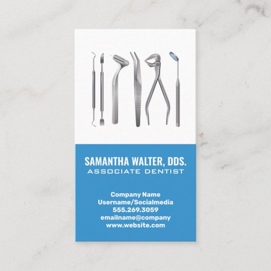 歯科ツールアイコン |歯医者の関連付け 名刺 (正面)