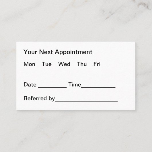 歯科テーマアポイントメント名刺 名刺 (裏面)