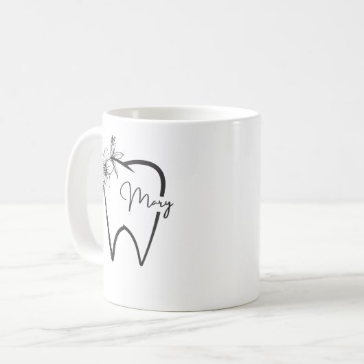 歯科パーソナライズされた医 コーヒーマグカップ (正面左)