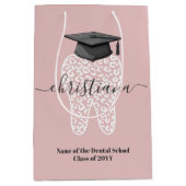 歯科パーソナライズされた卒業ヒョウ歯のグラード ミディアムペーパーバッグ (正面)