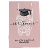 歯科パーソナライズされた卒業ヒョウ歯のグラード ミディアムペーパーバッグ (裏面)
