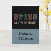 歯科パーソナライズされた衛生士ヒョウ歯 カード (黄色い花)