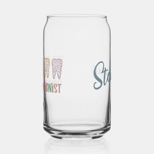 歯科パーソナライズされた衛生士ヒョウ歯 ガラス缶 (左)