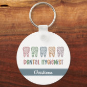 歯科パーソナライズされた衛生士ヒョウ歯 キーホルダー (裏面)