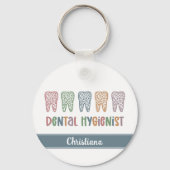歯科パーソナライズされた衛生士ヒョウ歯 キーホルダー (裏面)