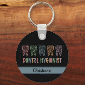 歯科パーソナライズされた衛生士ヒョウ歯 キーホルダー (正面)