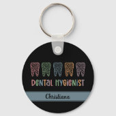 歯科パーソナライズされた衛生士ヒョウ歯 キーホルダー (裏面)