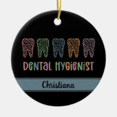 歯科パーソナライズされた衛生士ヒョウ歯 セラミックオーナメント (正面)