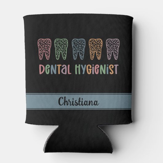 歯科パーソナライズされた衛生士ヒョウ歯 缶クーラー (裏面)