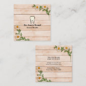 歯科フローラ歯のデンタルケア スクエア名刺 (正面/裏面)