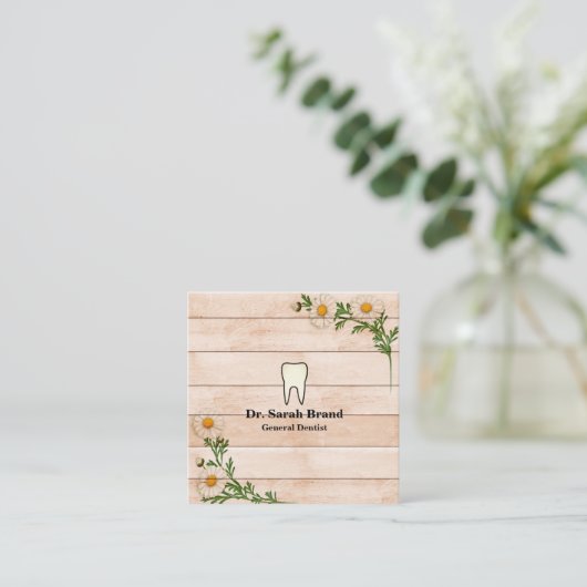 歯科フローラ歯のデンタルケア スクエア名刺 (スタンド正面)