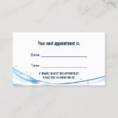 歯科プロフェッショナル水が歯医者に流れる 予約カード (裏面)