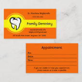 歯科ホワイトティースはっきりしたイエローセンターストライプ 予約カード (正面/裏面)