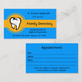 歯科ホワイトティースゴールデンはっきりしたイエローストライプ 予約カード (正面/裏面)