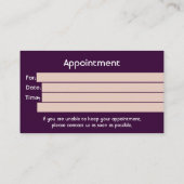 歯科ホワイトティース淡い色のオンイエローセンターストライプ 予約カード (裏面)